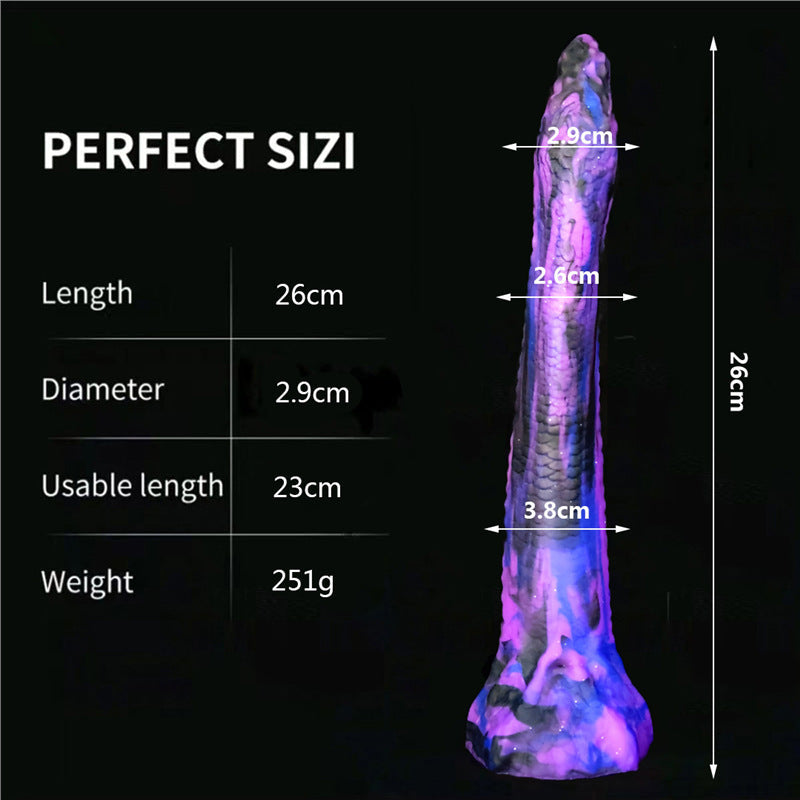 10 Inch Purple Fantasy Slim Snake Textured Dildo