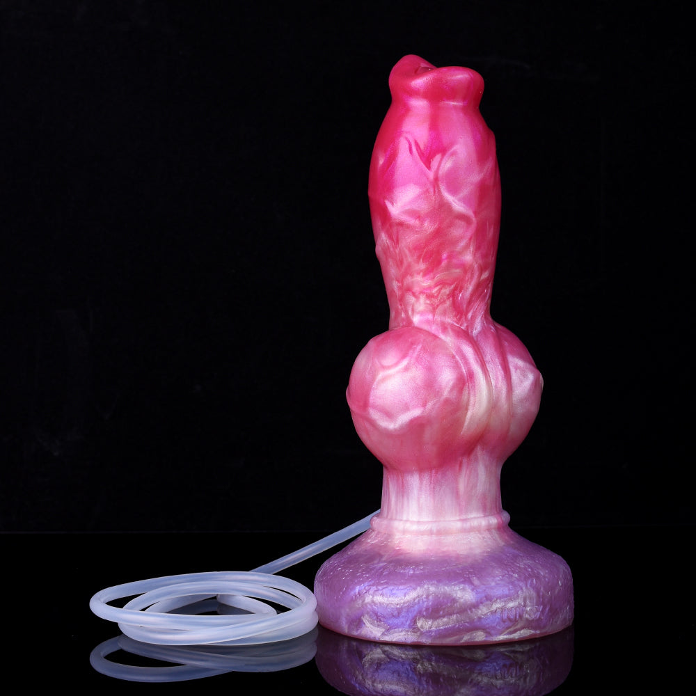 Pink Soft Knotted Ejaculating Dog Dildo