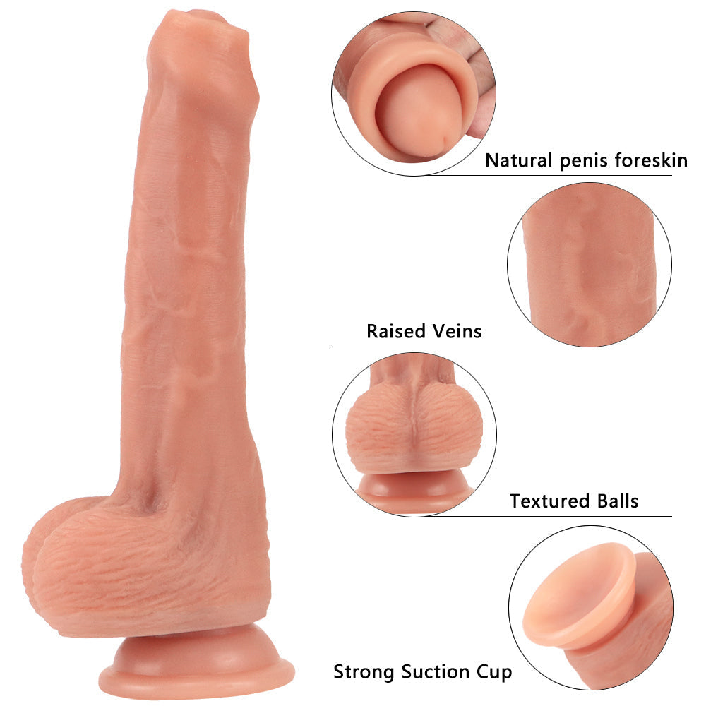 20 cm Realistic Skin Dildo with Foreskin