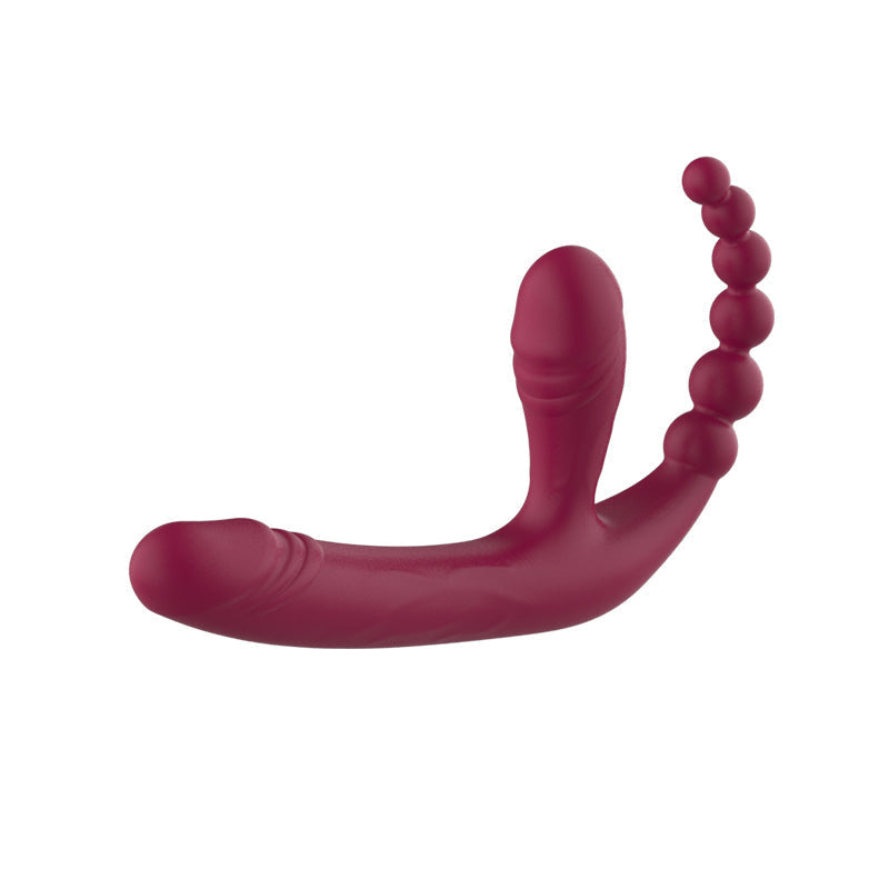 Three Head Sex Toy Couple Strapless Strap-On Dildo