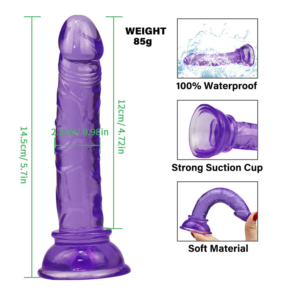 11.9 cm Beginner Small Purple Jelly Dildo