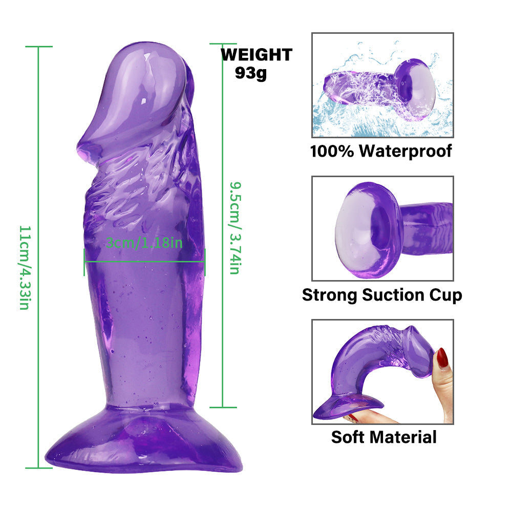 4 Inch Purple Short Rough Dildo