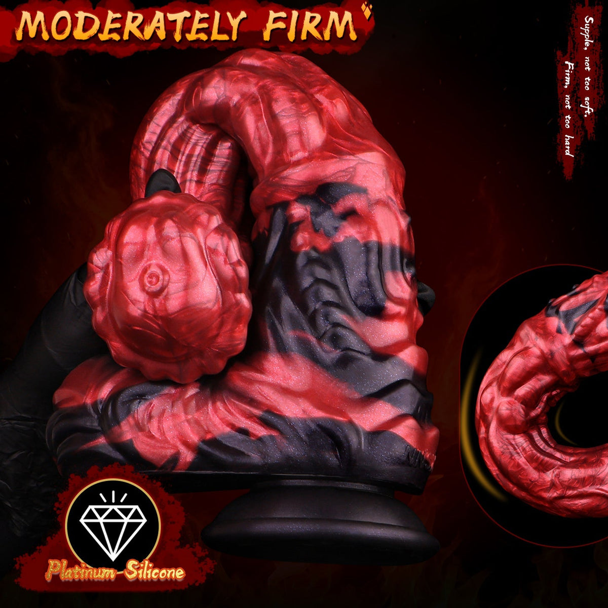 12 Inch Red Fantasy Bumpy Animal Horse Dildo