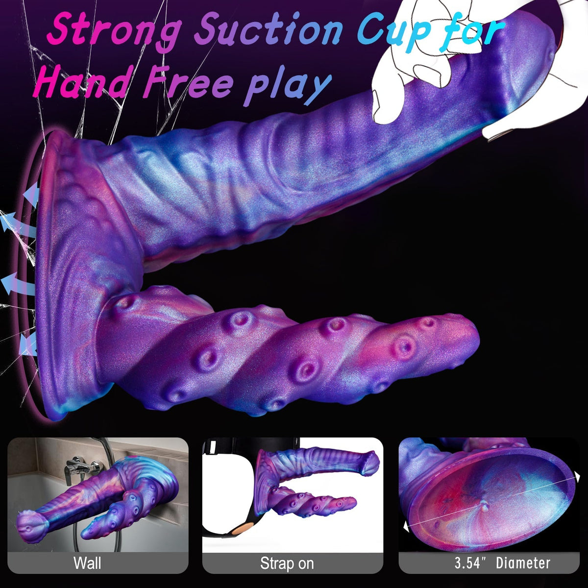 Purple Fantasy Horse Unicorn Double Penetration Dildo