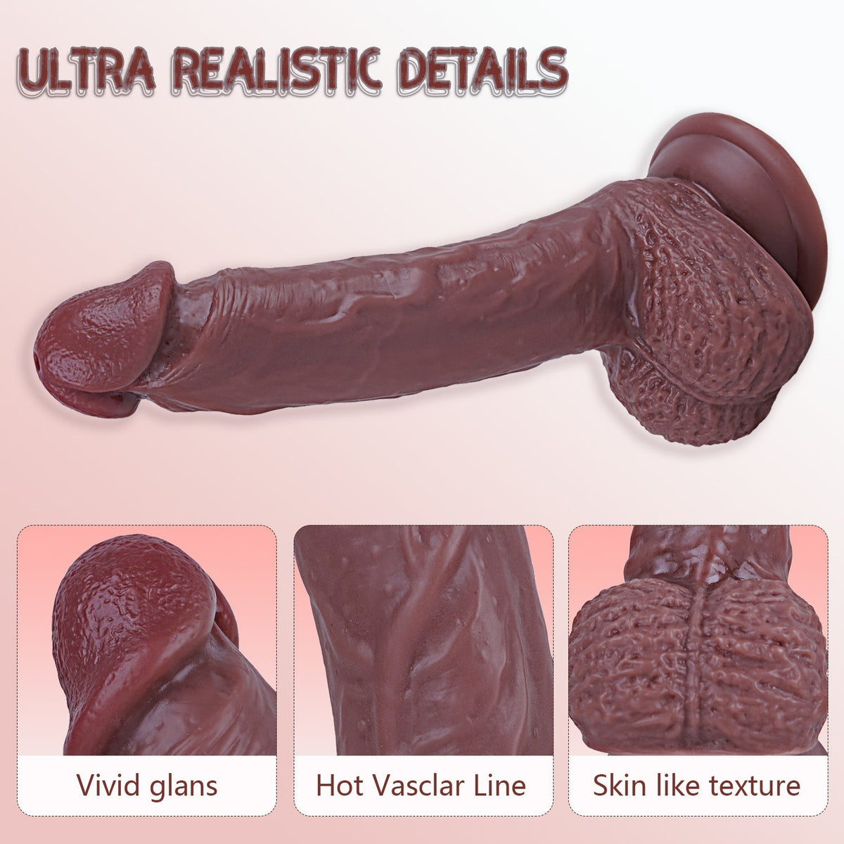 8.3 Inch Brown Realistic Silicone Squirting Dildo