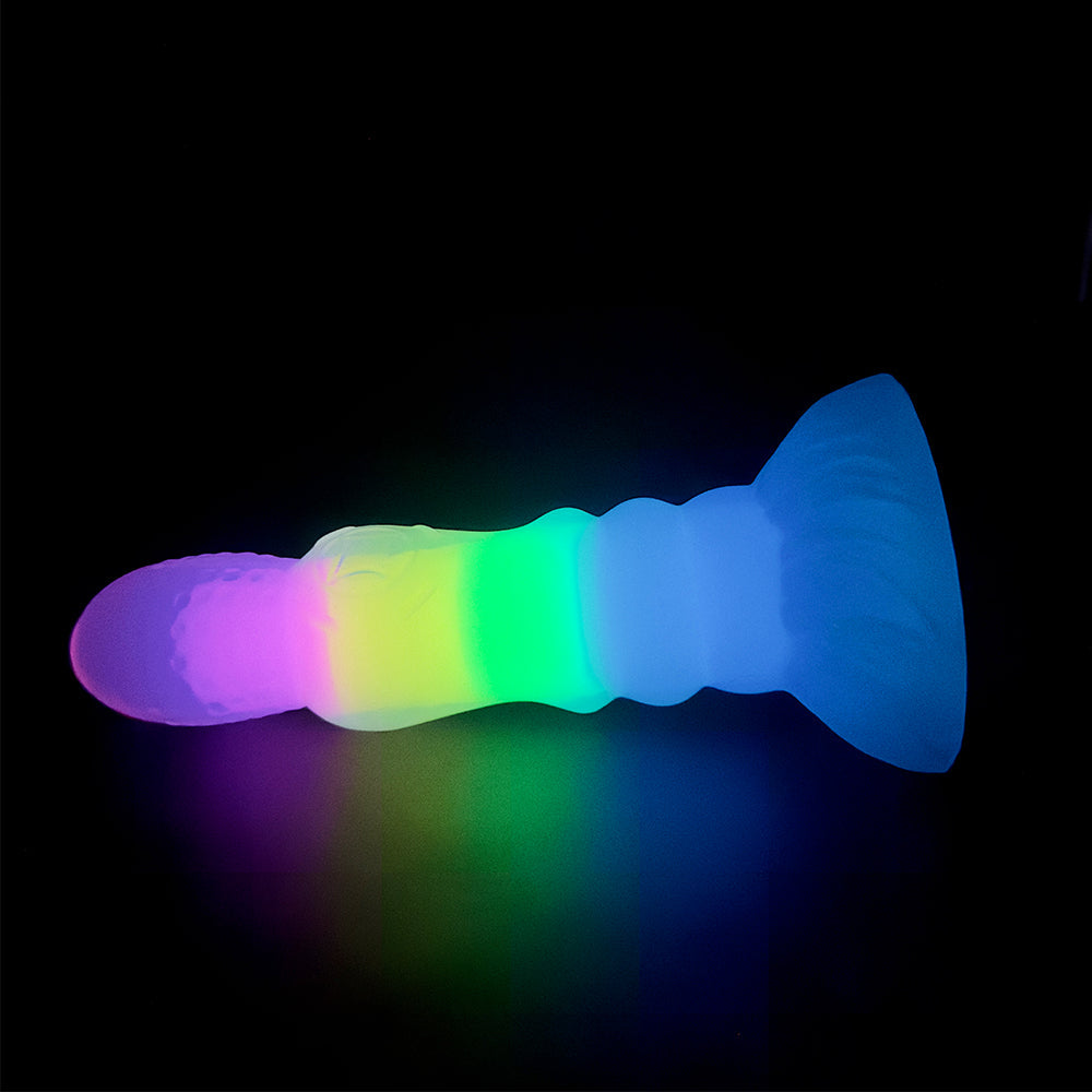 Rainbow Glow In The Dark Knot Dildo