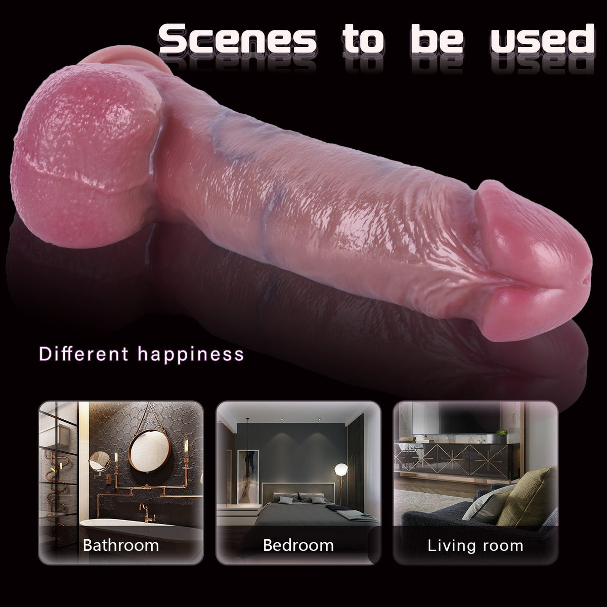 Realistic Squirting Dual Density Dildo With Foreskin