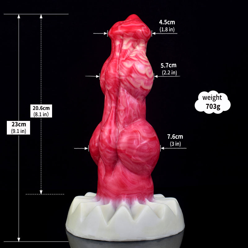 22.9 cm Double Knot Red Dog Dildo
