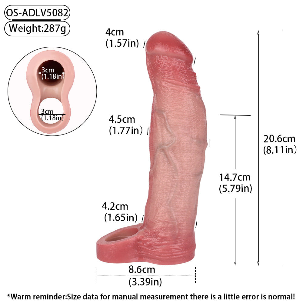 20.6 cm Ultra Realistic Vibrating Penis Sleeve