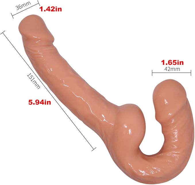 Flesh Lesbian Realistic Double Head Strapless Dildo