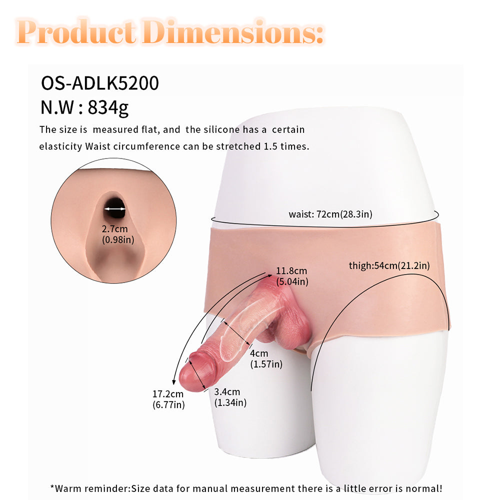 17.2 cm Hollow Cock Pants Realistic Strap On