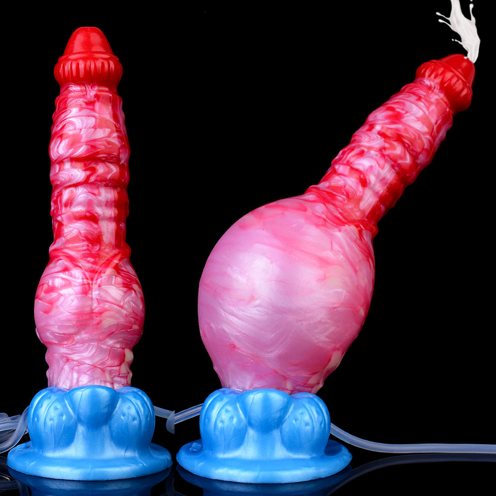 17.8 cm Ejaculating Inflatable Silicone Dog Dildo