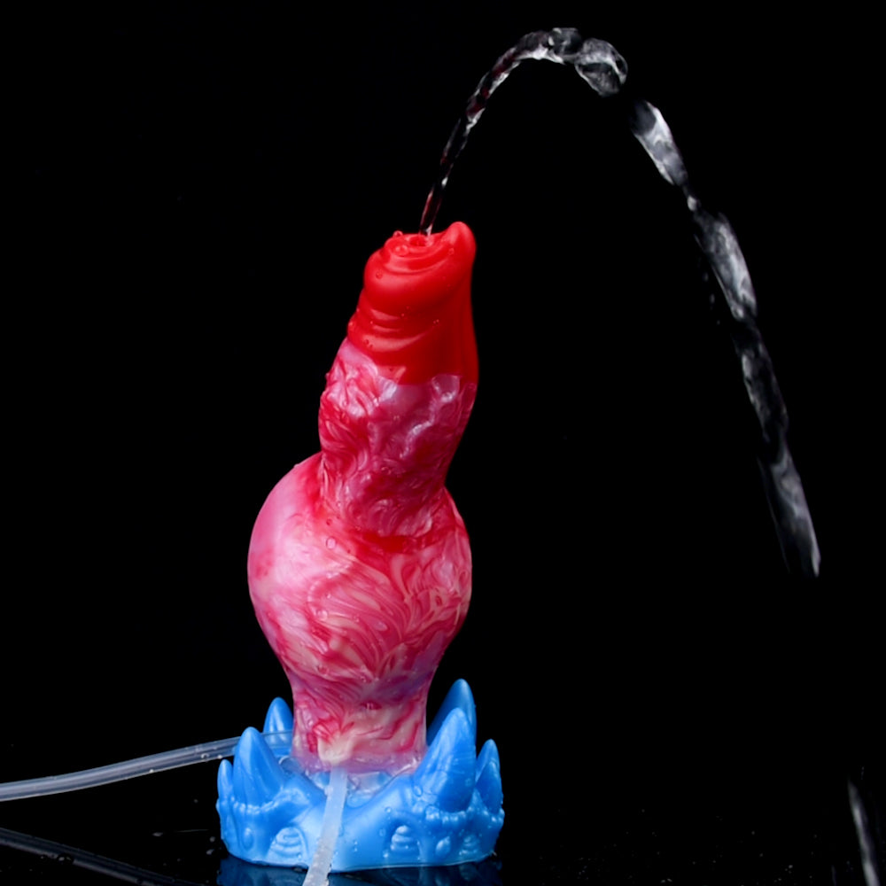 17.8 cm Red Fantasy Dog Inflatable Squirting Dildo