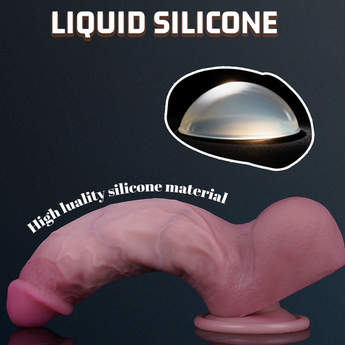 7.4 Inch Silicone Realistic Textured Squirting Dildo