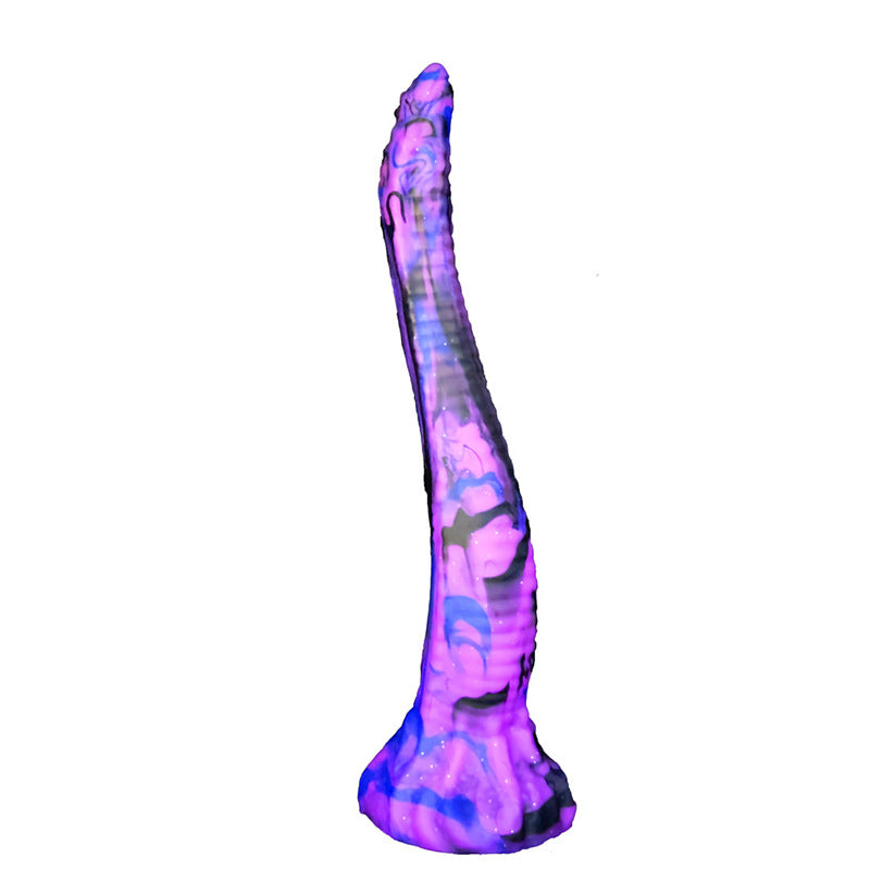 10 Inch Purple Fantasy Slim Snake Textured Dildo
