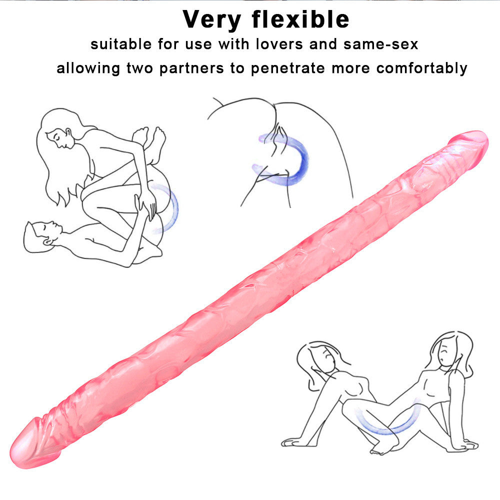 21.5 Inch Pink Jelly Long Double Ended Dildo