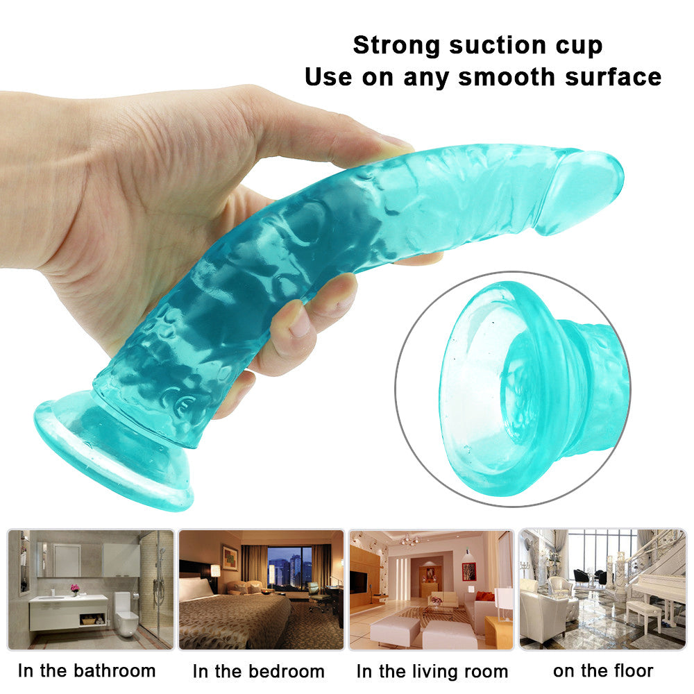 8 Inch Green Jelly Tapered Anal Dildo