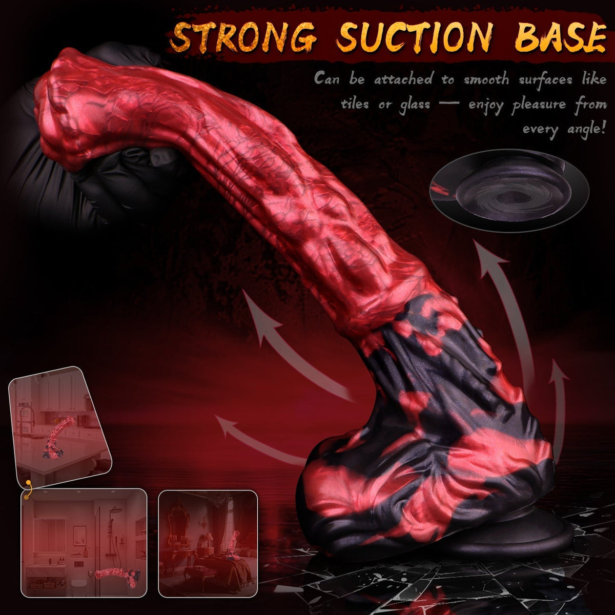 12 Inch Red Fantasy Knot Huge Horse Dildo