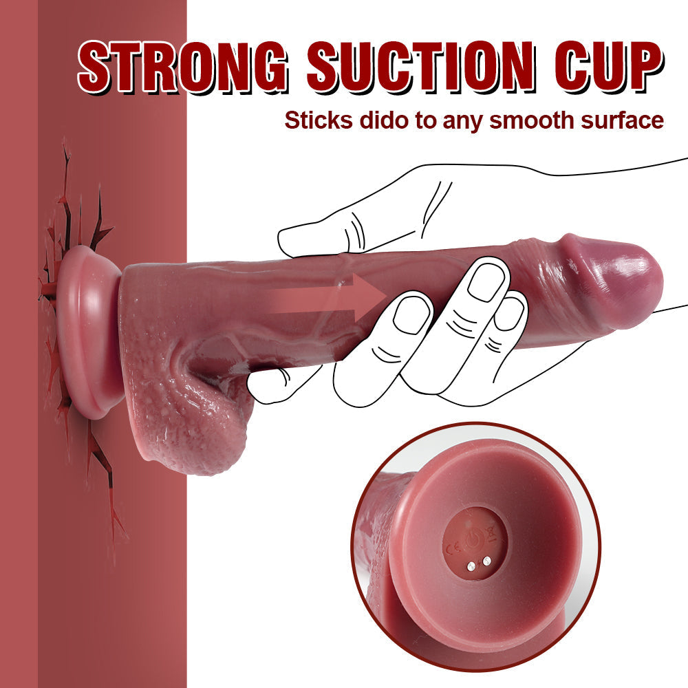 20.3 cm Flesh Silicone Realistic Thrusting Dildo