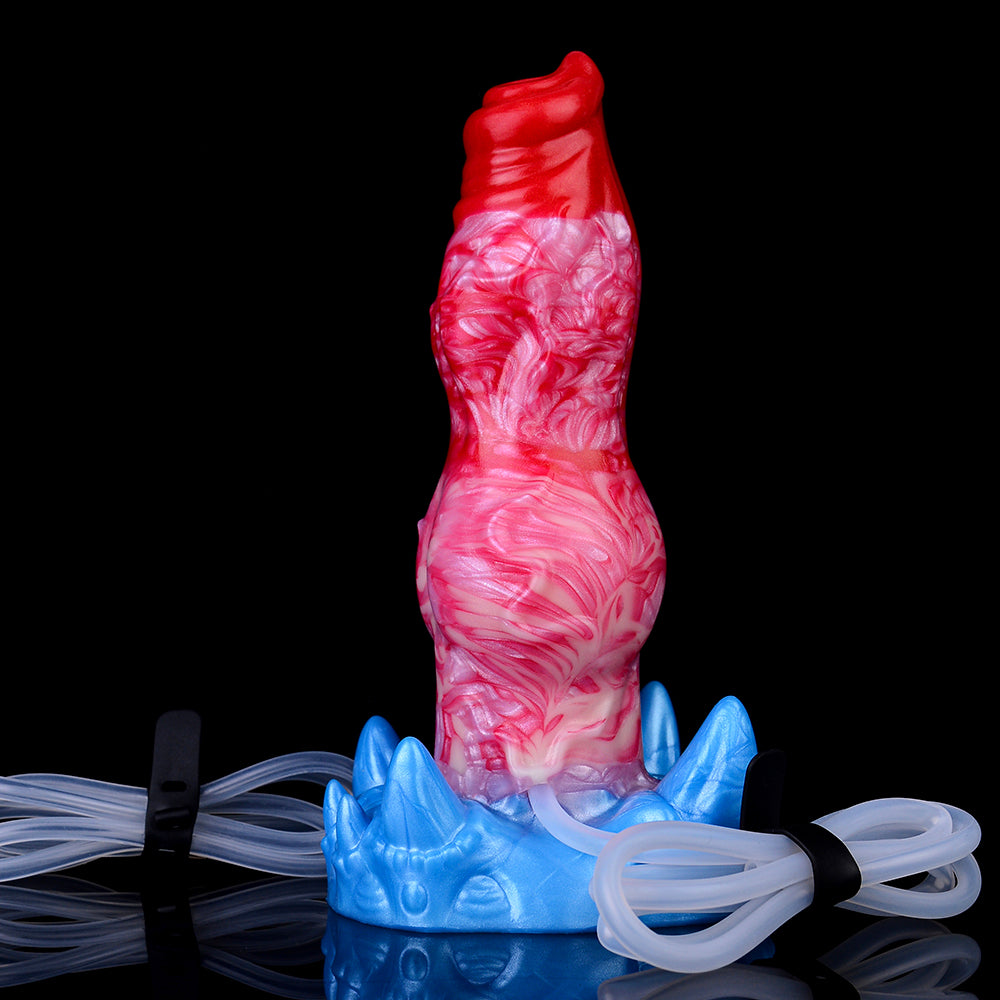 17.8 cm Red Fantasy Dog Inflatable Squirting Dildo
