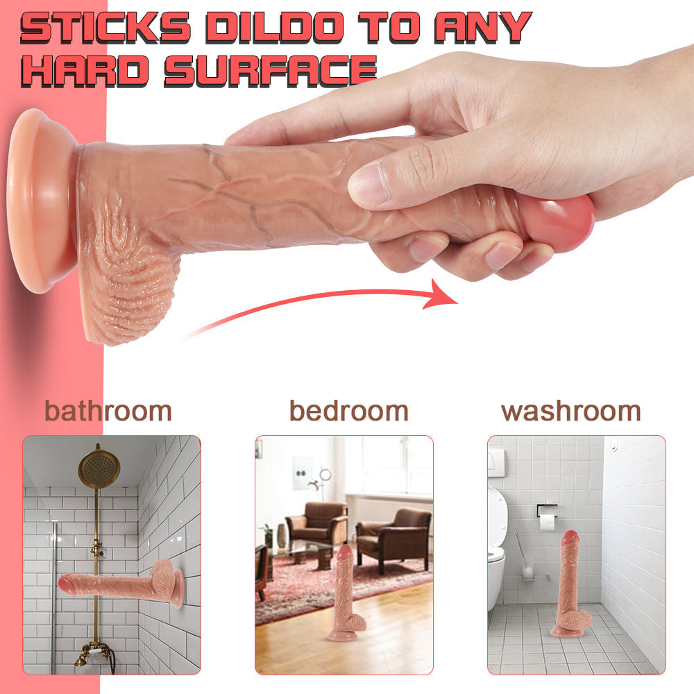 7.8 Inch Realistic Pulsating Vibrator Thrusting Dildo