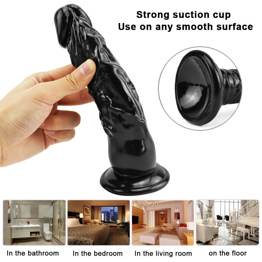 20 cm Super Straight Black Dildo