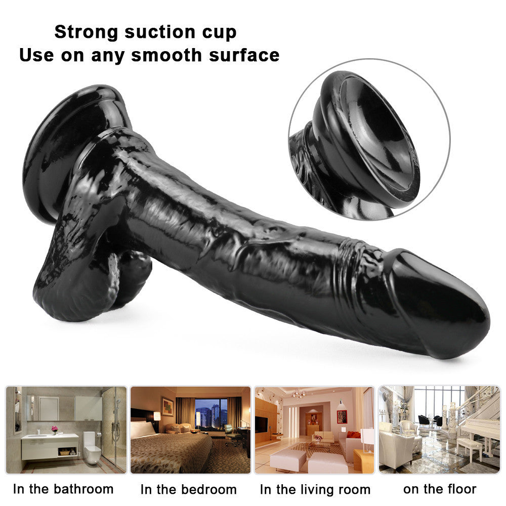 19.8 cm Curved Realistic Black Dildo