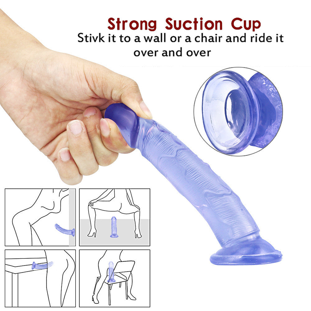 6.5 Inch Blue Clear Jelly Mini Curved Dildo