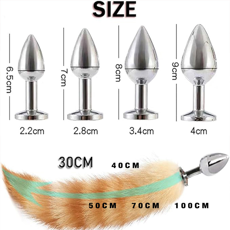 Metal Small Cat Tail Beginner Butt Plug