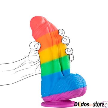 25.4 cm Realistic Large Rainbow Dildo