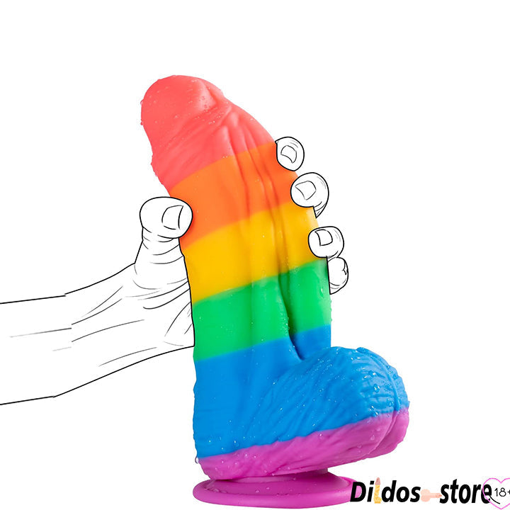 25.4 cm Realistic Large Rainbow Dildo