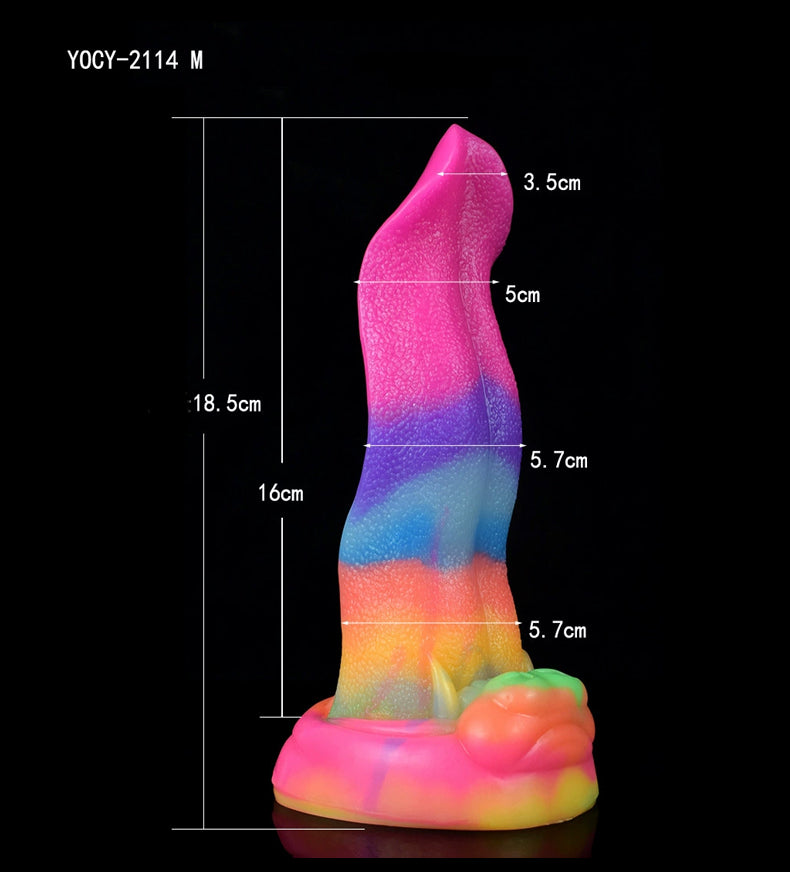 Light up Fantasy Animal Tongue Rainbow Dildo