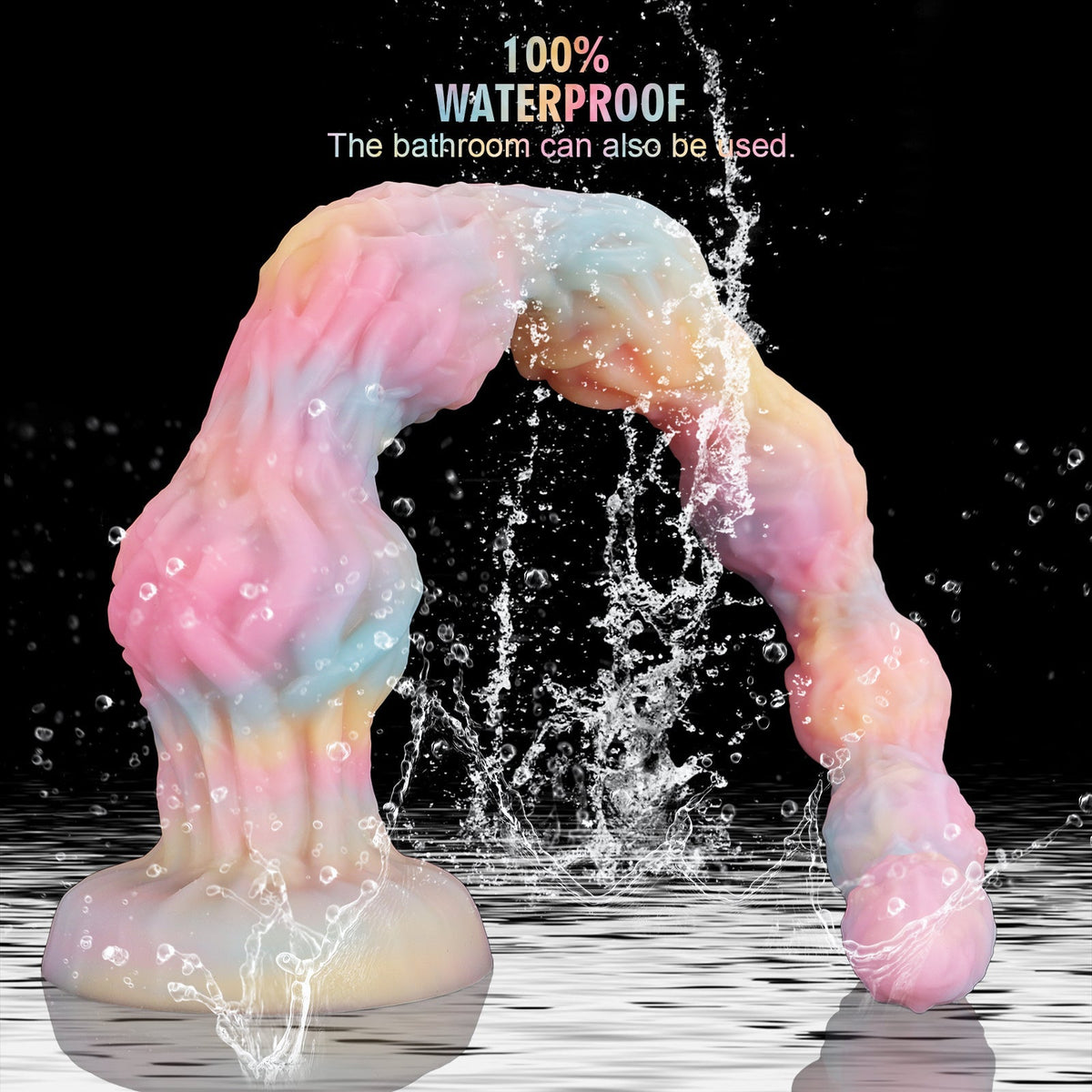 Pink Light up Long Knot Textured Anal Dildo