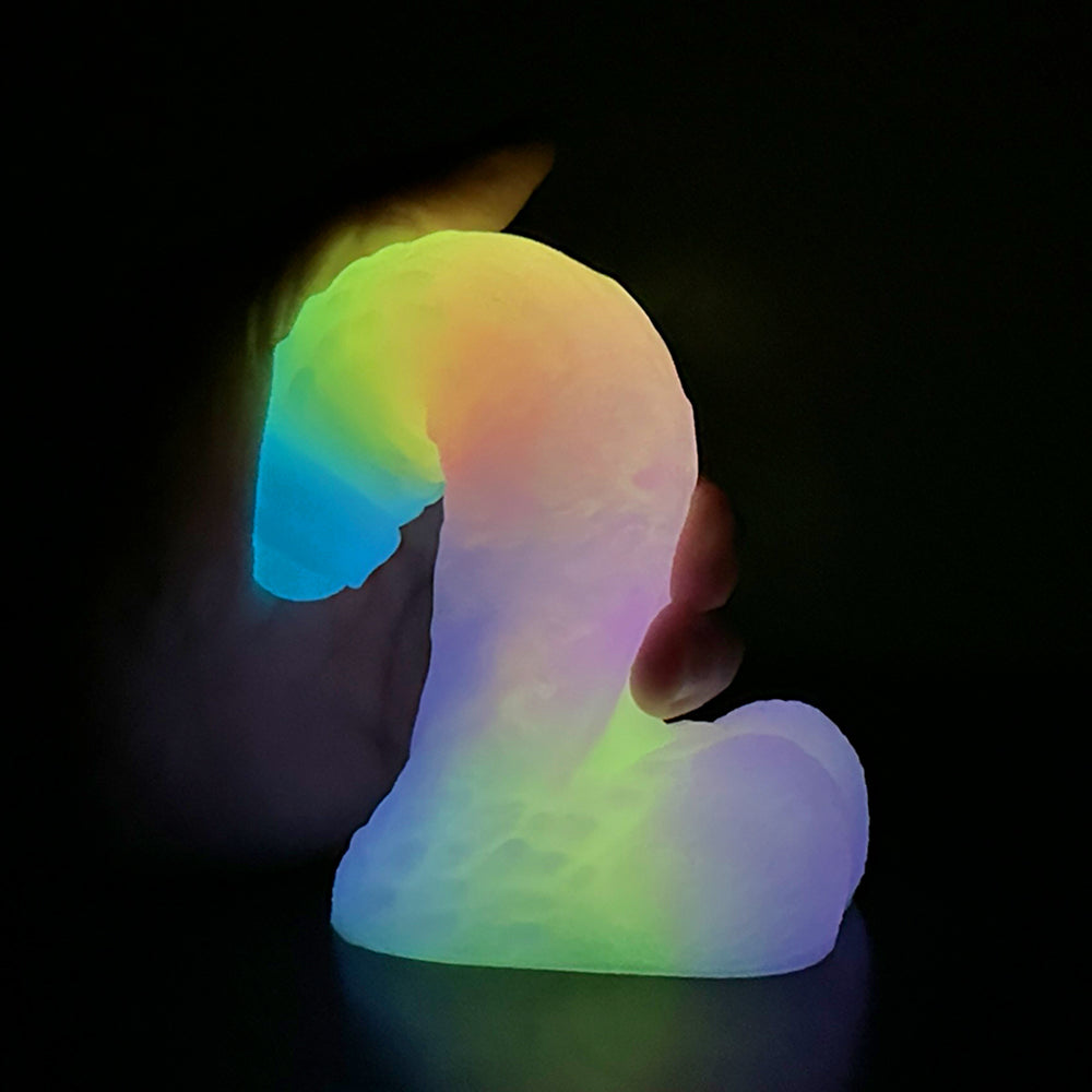 Big Monster Glow in the Dark Rainbow Dildo