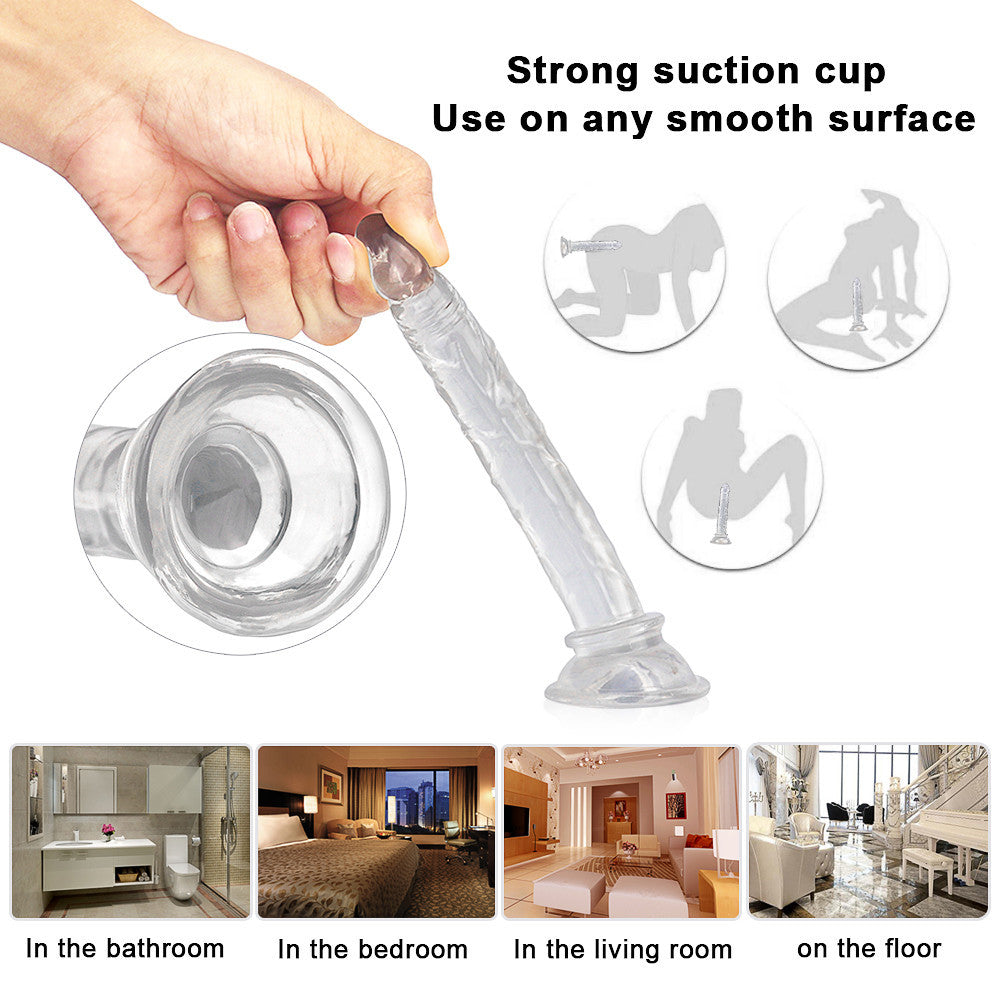 5 Inch Jelly Clear Slim Small Anal Dildo
