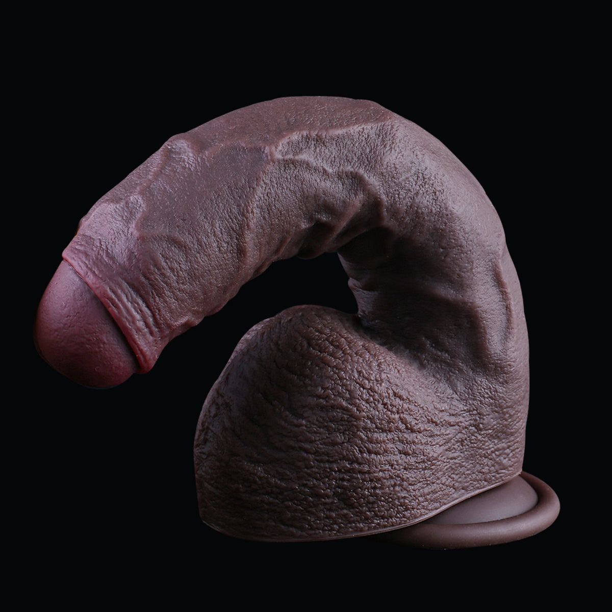 Black Realistic Squirting Dildo with Foreskin