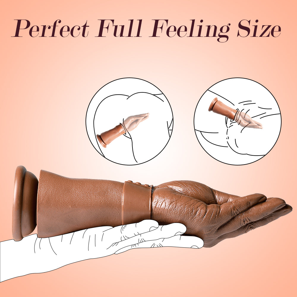 11 Inch Brown Realistic Hand Fisting Dildo