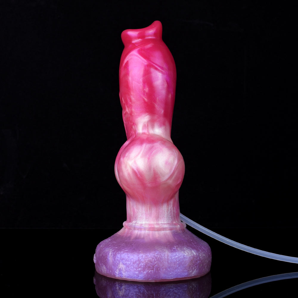 Pink Soft Knotted Ejaculating Dog Dildo