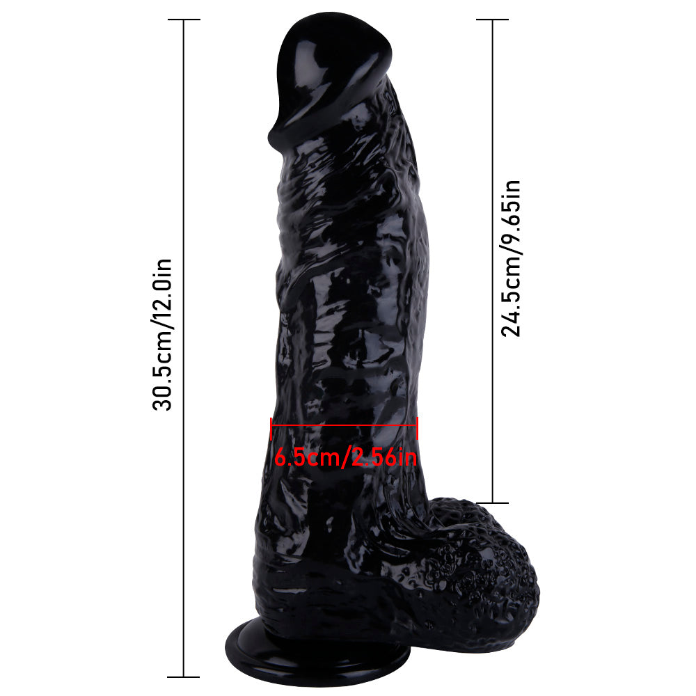 30.5 cm Strap-On Big Black Dildo