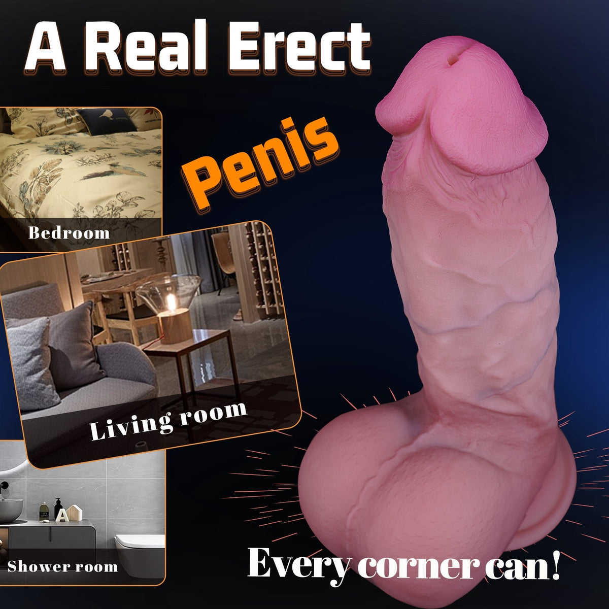 7.4 Inch Silicone Realistic Textured Squirting Dildo