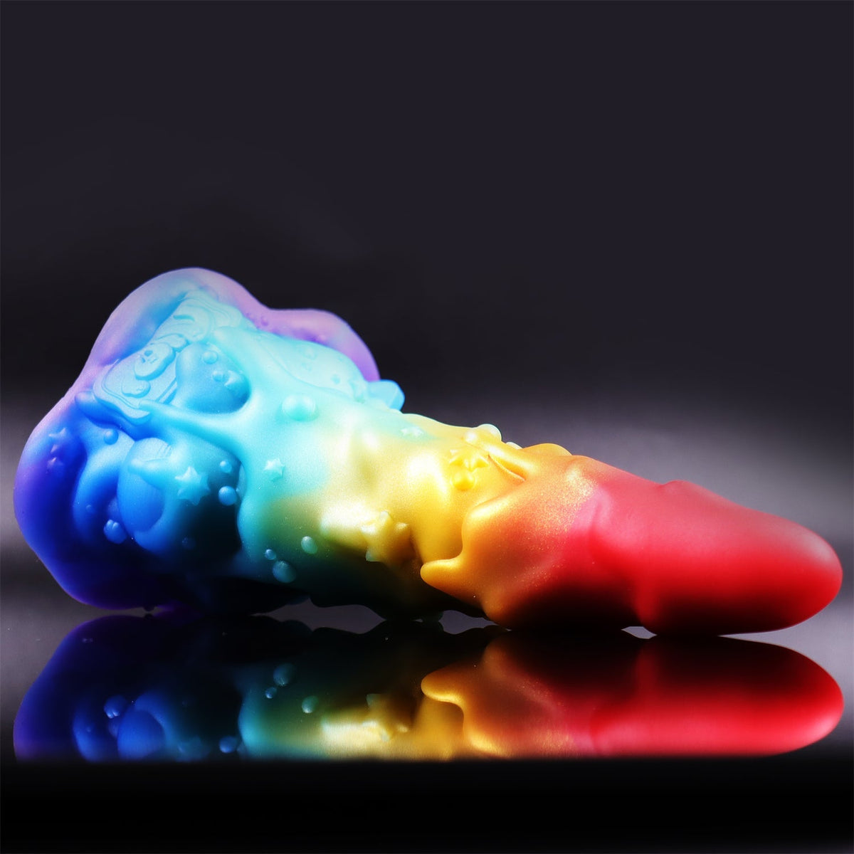 7 Inch Tapered Cone Discreet Rainbow Dildo