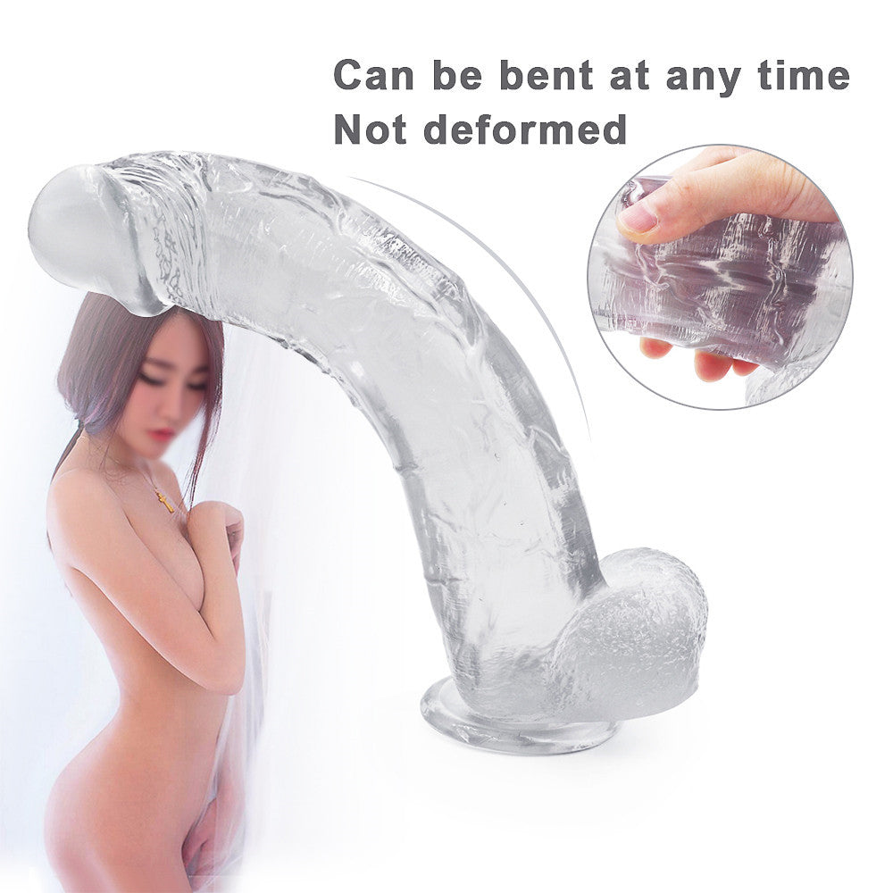 12 Inch Jelly Clear Anal Dildo For Men