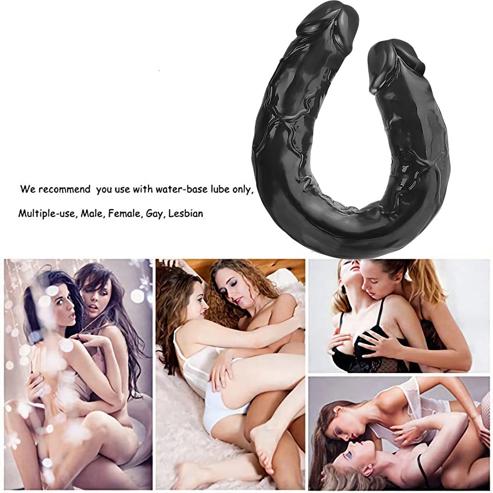 18 Inch Black Lesbian Double Ended Dildo
