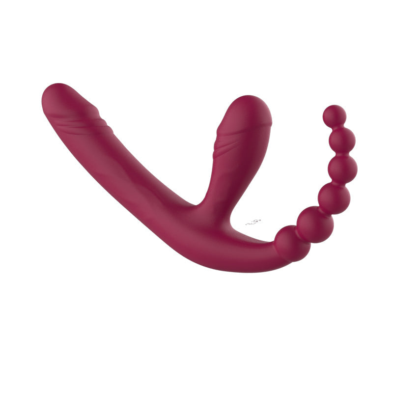 Three Head Sex Toy Couple Strapless Strap-On Dildo