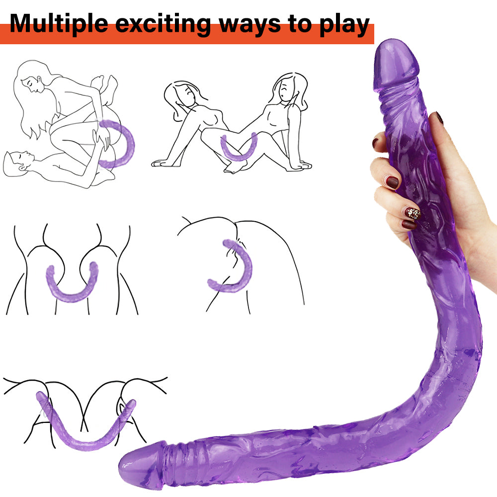 21.5 Inch Purple Lesbian Double Ended Dildo
