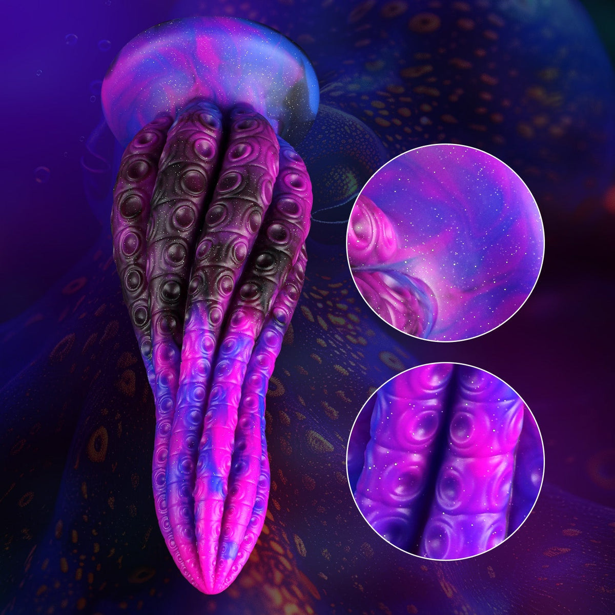 Purple Monster Rotating Tentacle Huge Butt Plug