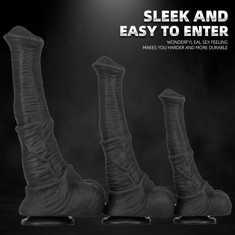 Black Realistic Ball Horse Cock Dildo