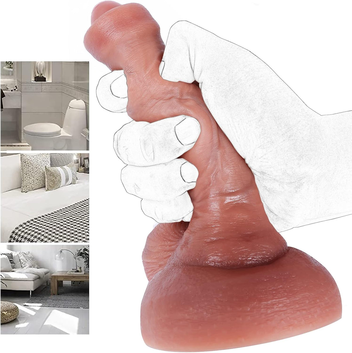 20 cm Silicone Dildo with Foreskin