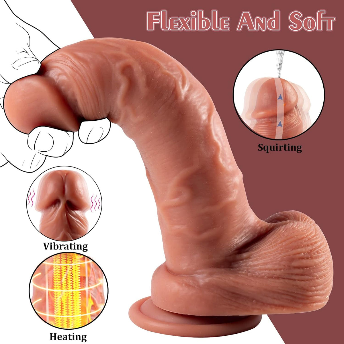 20.3 cm Realistic Thrusting Vibrating Ejaculating Dildo