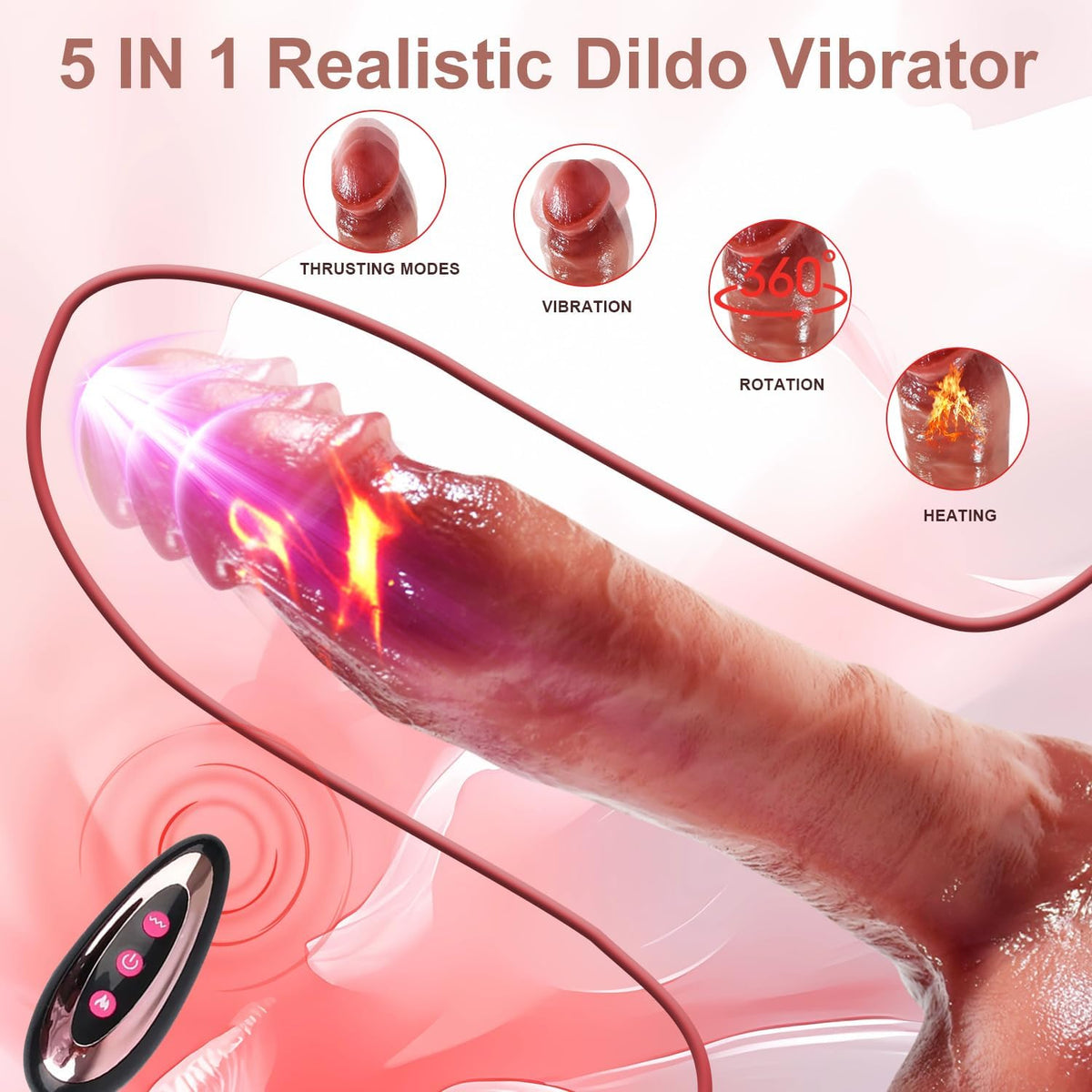 8.6 Inch Realistic Automatic Thrusting Vibrating Dildo